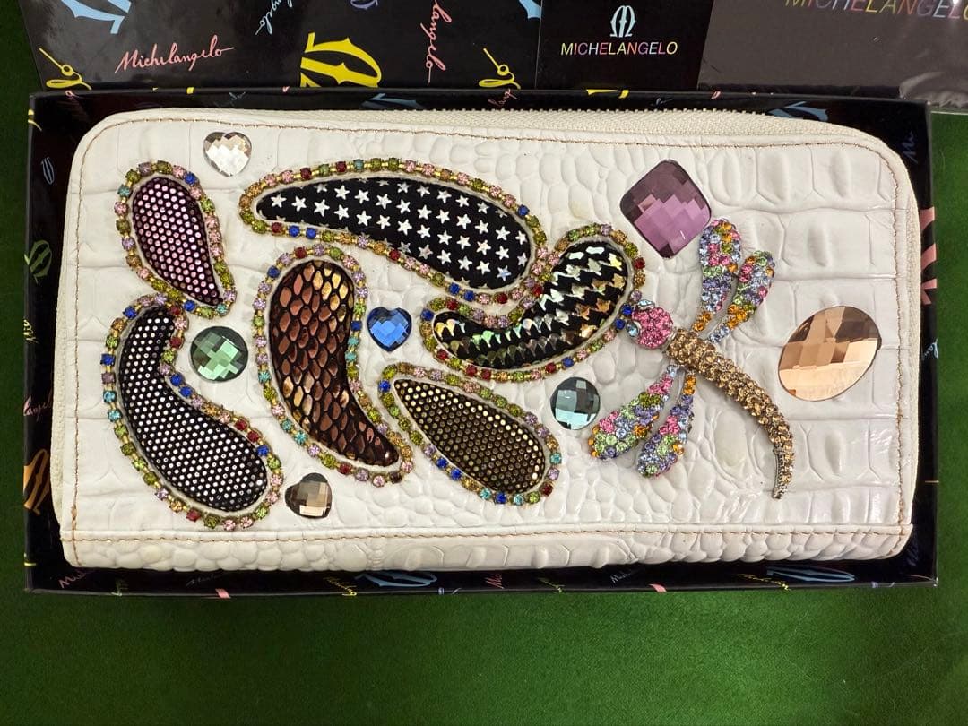 ★レア★MICHELANGELO ミケランジェロ 装飾長財布 ホワイト