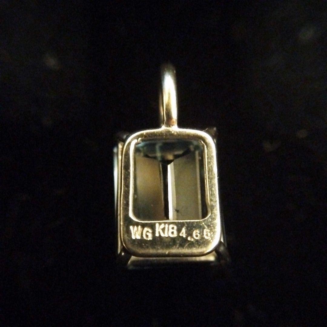 K18WG✦アクアマリン　ペンダントトップ✦4.66ct✦