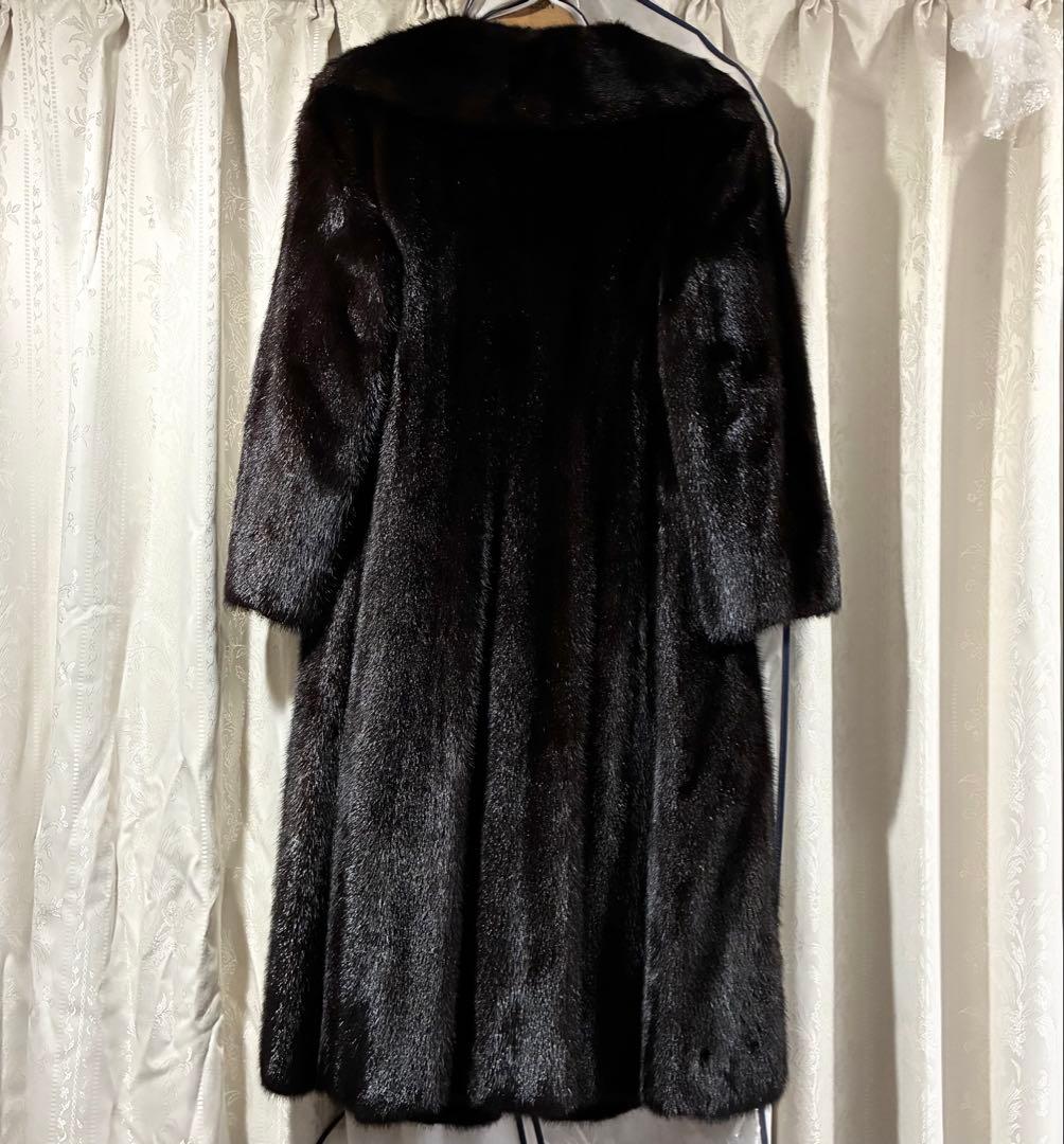 美品 A.C.BANG 毛皮コート ダークブラウン ファーロングコート 本毛皮