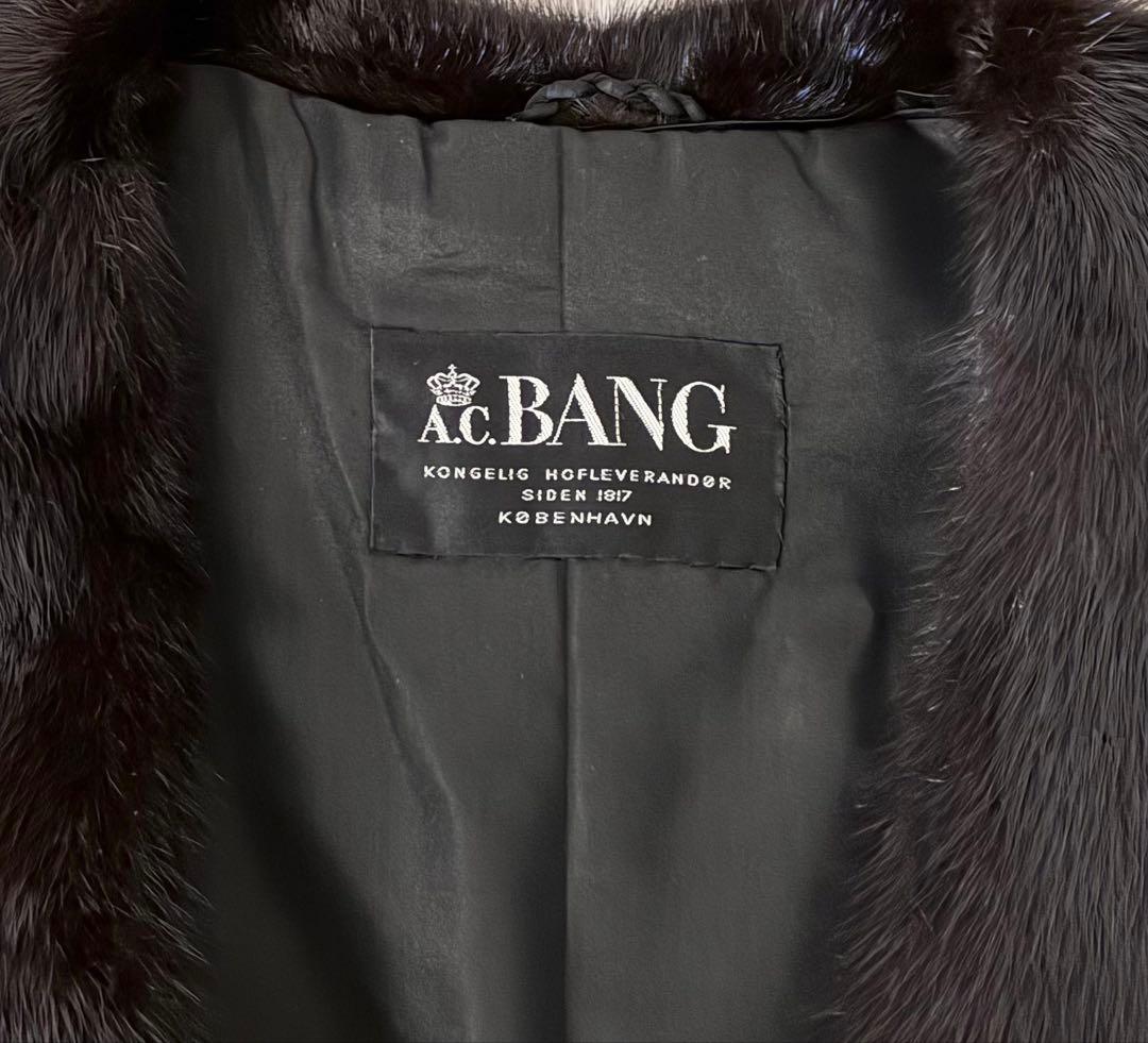 美品 A.C.BANG 毛皮コート ダークブラウン ファーロングコート 本毛皮