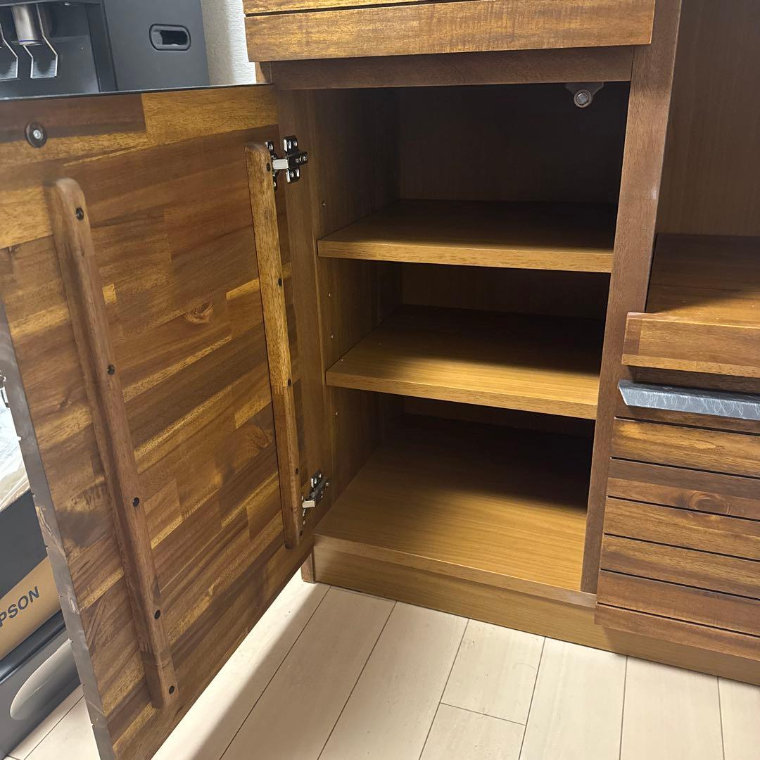 【ミミ】キッチンカウンター ブラウン 木製