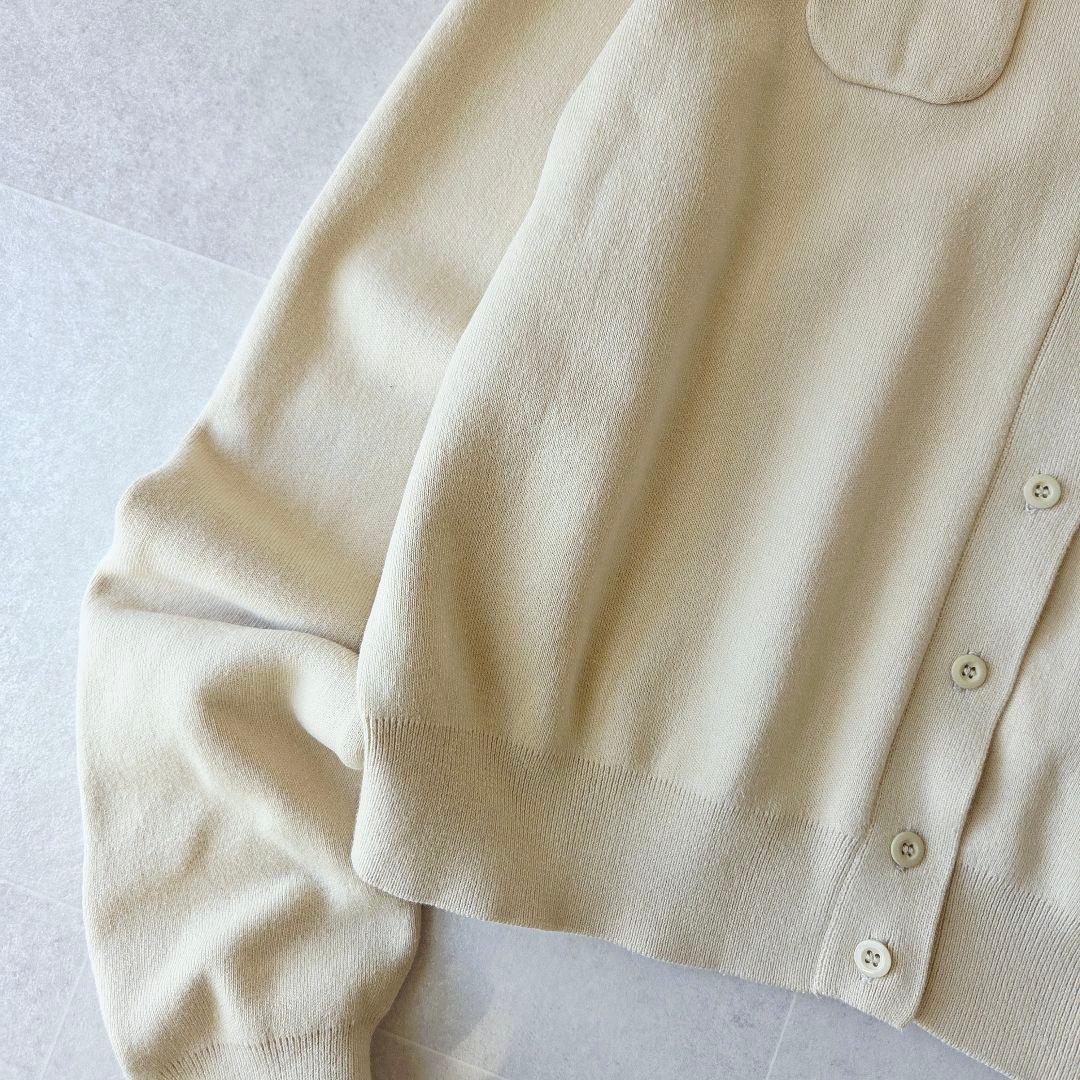 CABaN コットンカシミヤクルーネックカーディガン アイボリー S