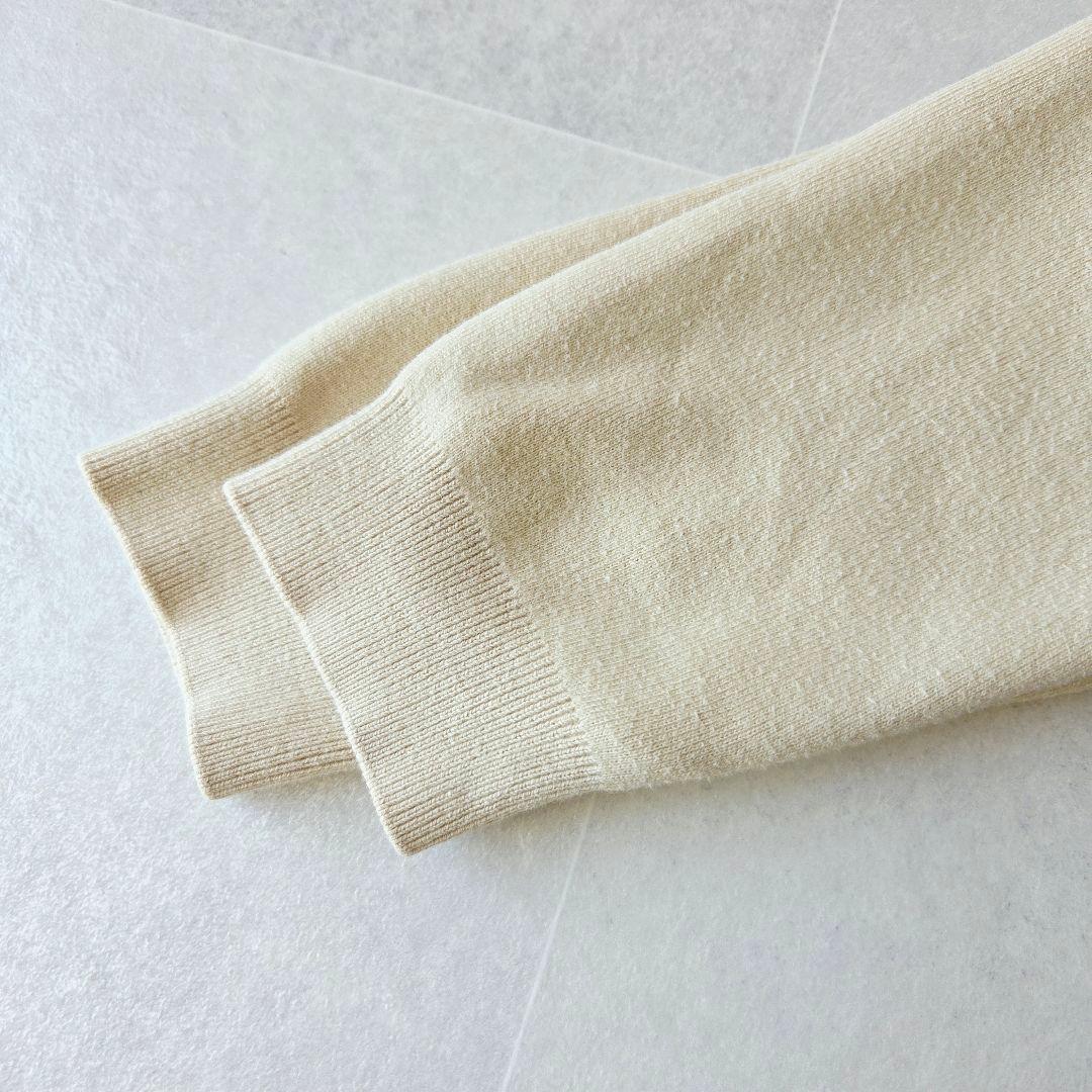 CABaN コットンカシミヤクルーネックカーディガン アイボリー S