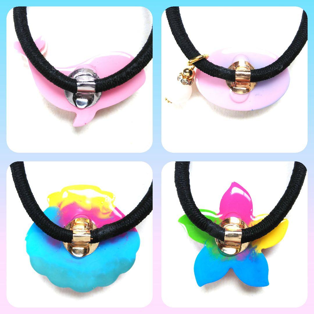 ヘアクリップ レジン 6.5cmオーバルマトリカリアとヒメウツギ プリンスカラー