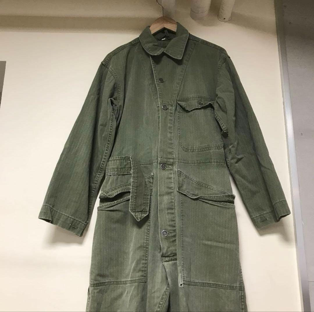 ミリタリーつなぎvintage 13スターボタンヘリンボーン　40s50s60s