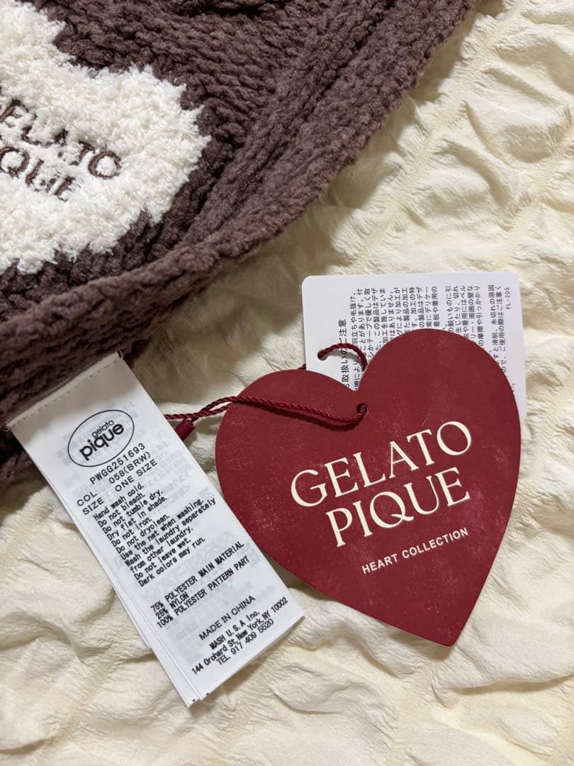 【新品】ジェラートピケ　ハートコレクション　もちもちふわふわ　大判ブランケット