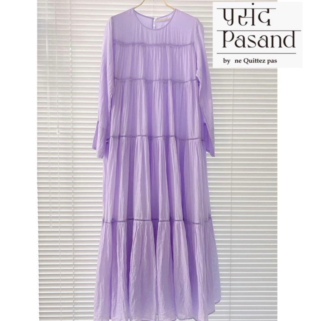 (美品)ヌキテパ　ティアードロングワンピース