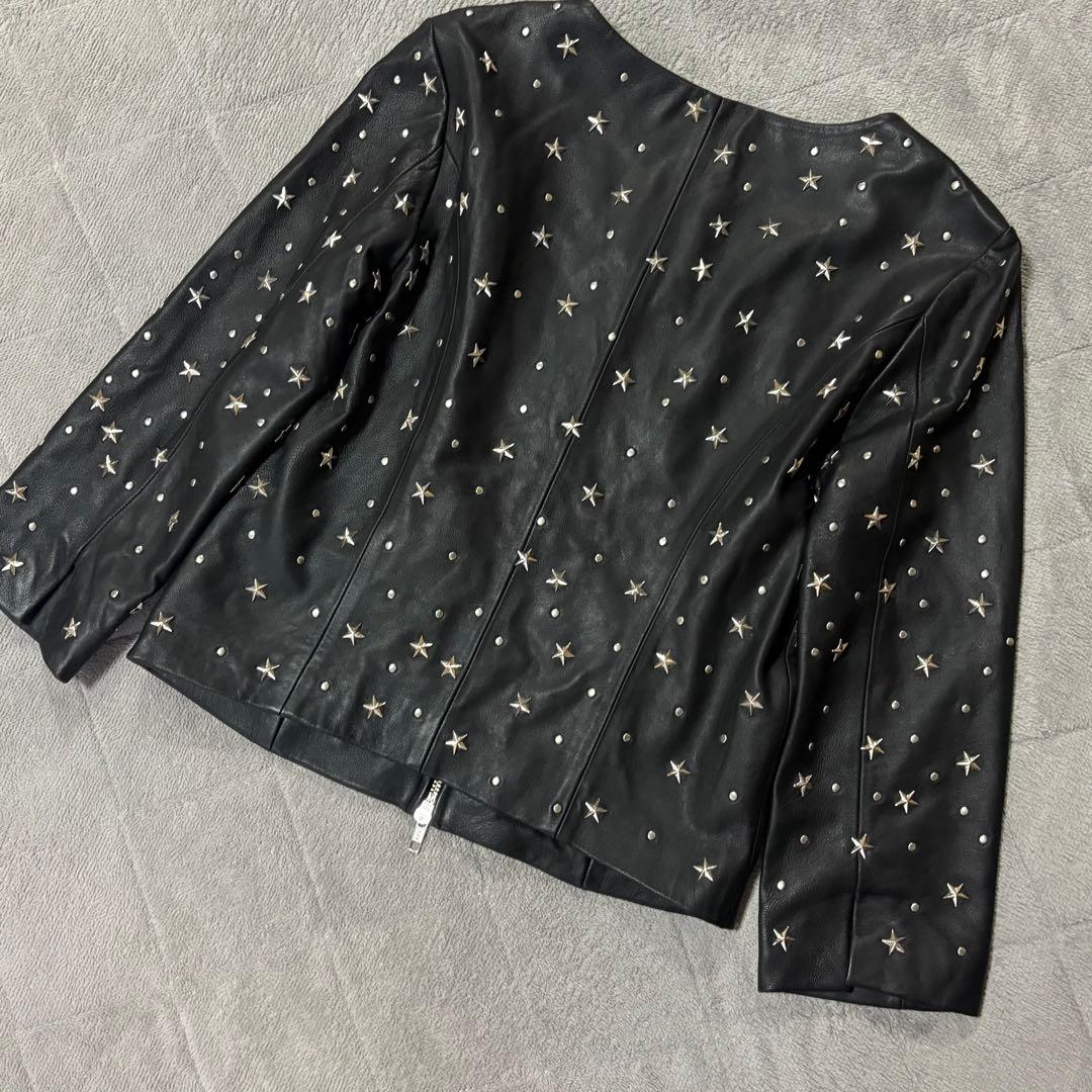 MIRROR9 ミラーナイン　羊革　スタッズ　シングル　ライダースジャケット　黒