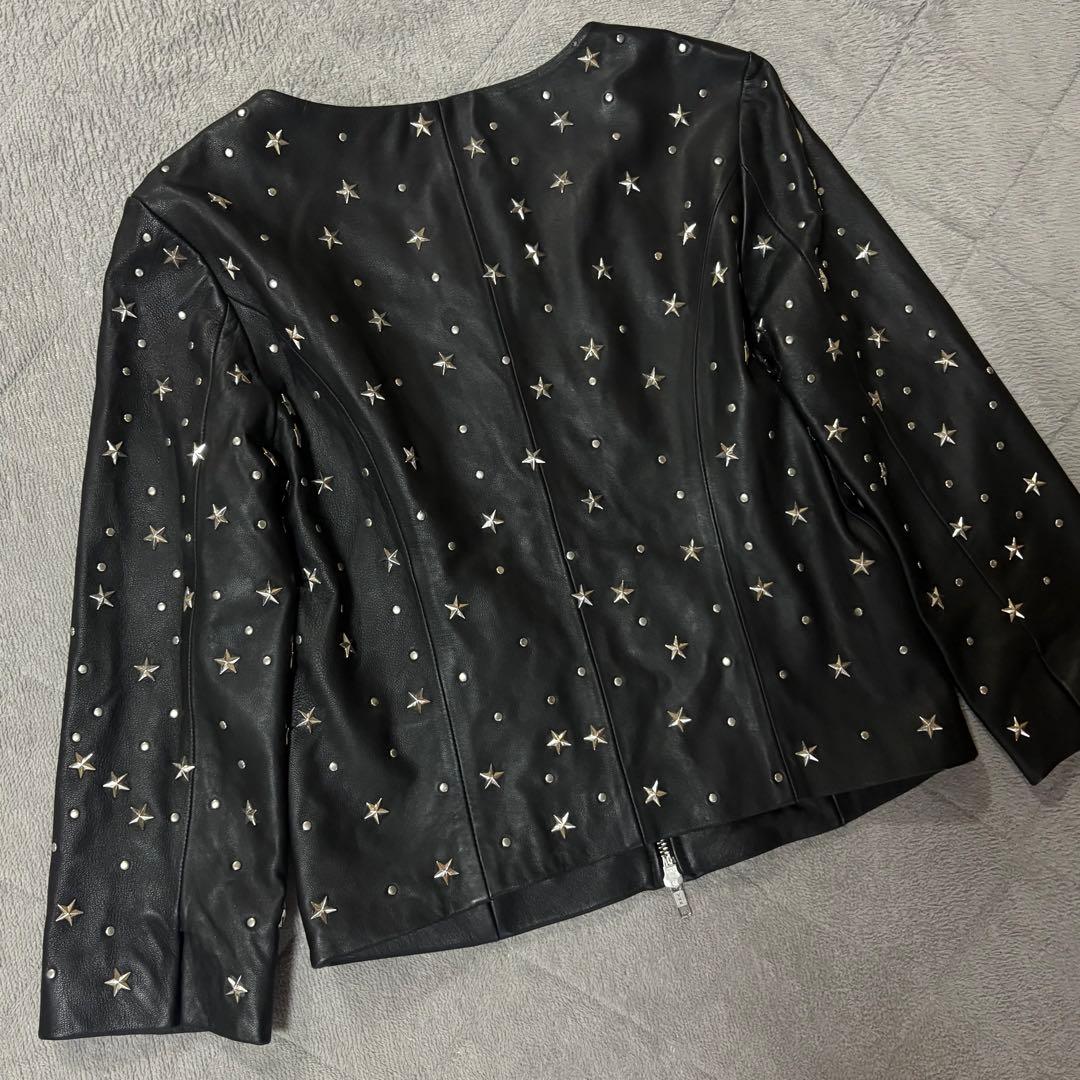 MIRROR9 ミラーナイン　羊革　スタッズ　シングル　ライダースジャケット　黒