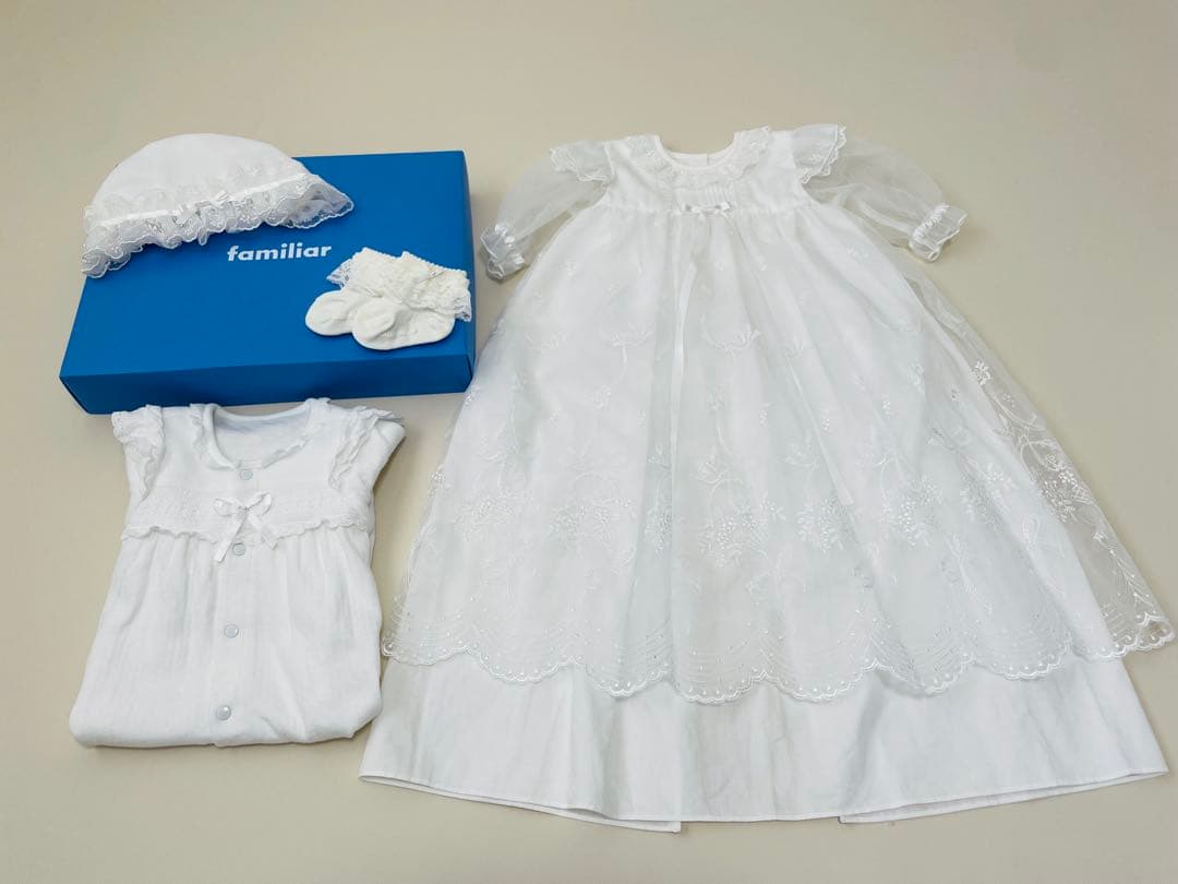 ファミリア　ベビードレス　帽子　ミキハウス　ツーウェイオール　靴下