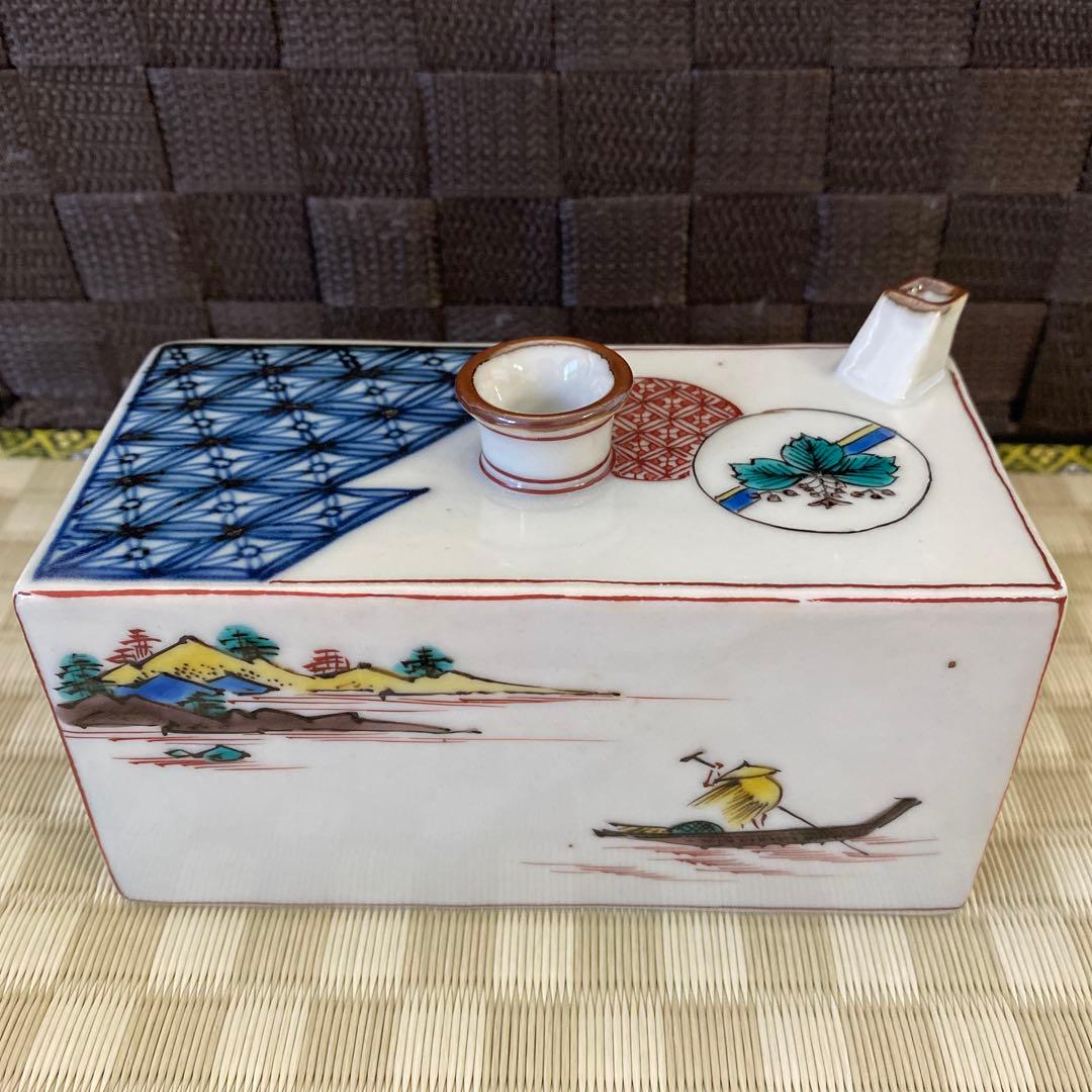 宮本忠夫作　倣古九谷　角銚子・泰山造　倣古九谷　酒盃　九谷焼