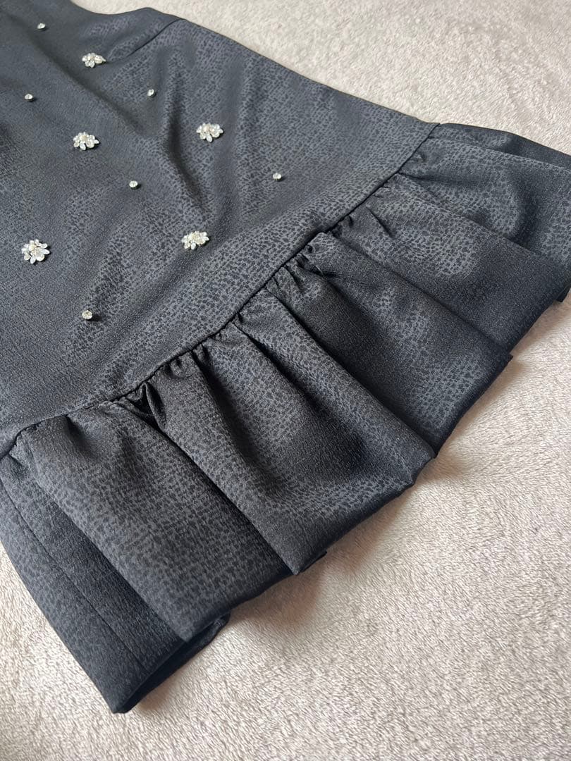 極美品 Rirandture リランドチュール ビジューミニワンピース 黒 M