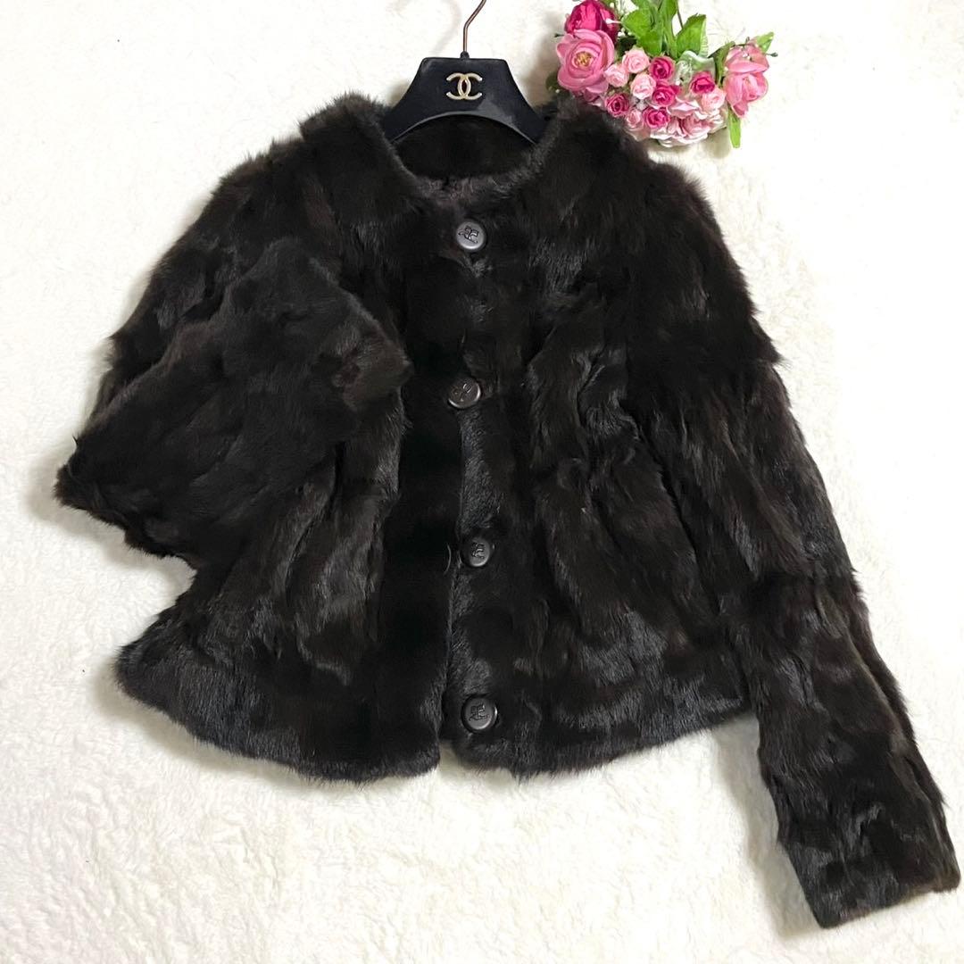 【美品】 クレージュ 本毛皮 ジャケット サイズ36