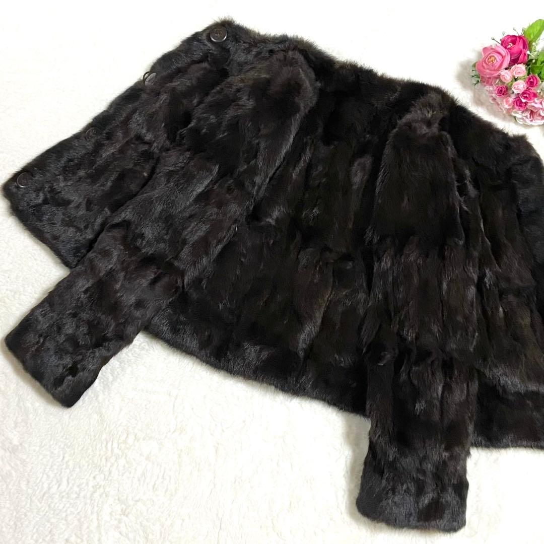 【美品】 クレージュ 本毛皮 ジャケット サイズ36