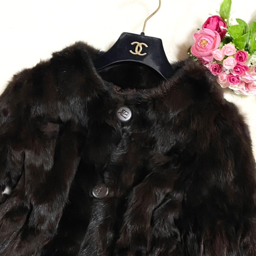 【美品】 クレージュ 本毛皮 ジャケット サイズ36