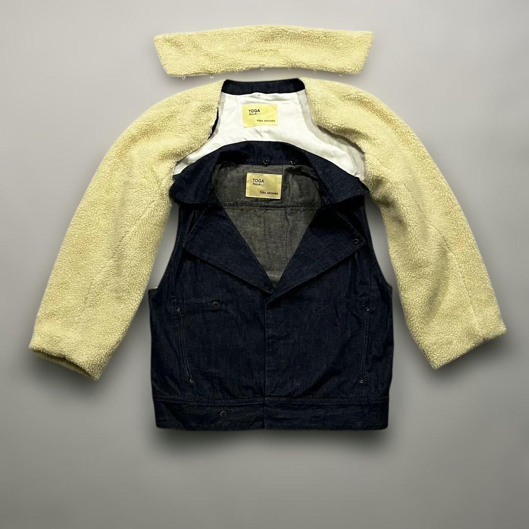 TOGA トーガ ボアフリース ドッキングジャケット デニムジャケット ベスト