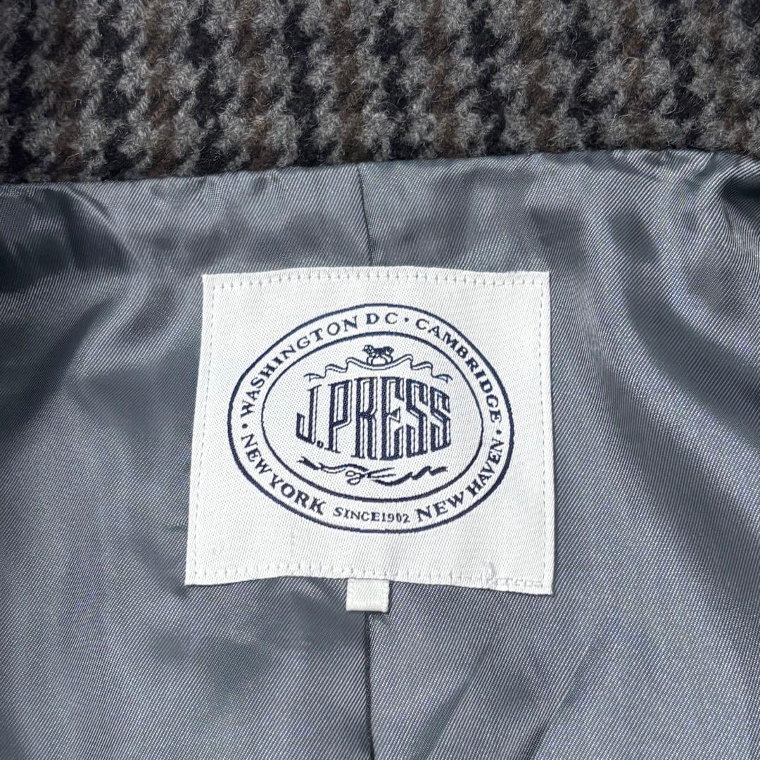 美品♪ J.PRESS ツイードチェックPコート ウール