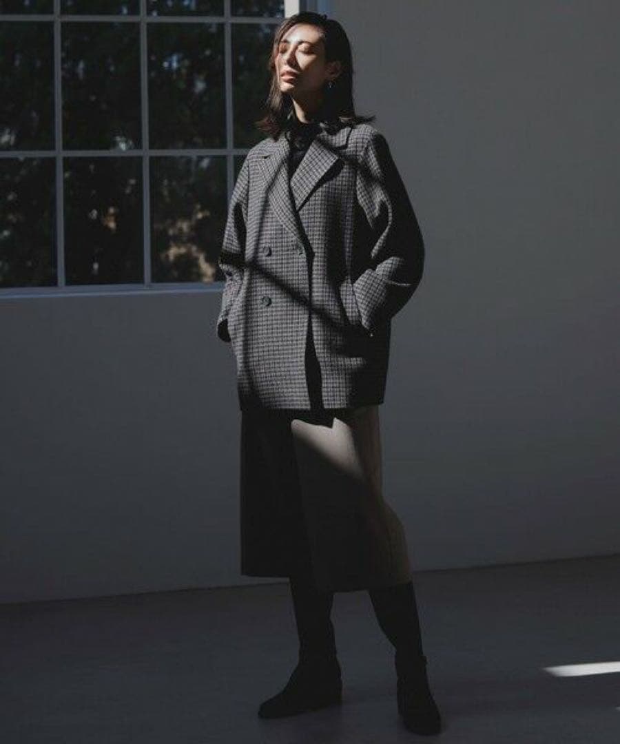 美品♪ J.PRESS ツイードチェックPコート ウール