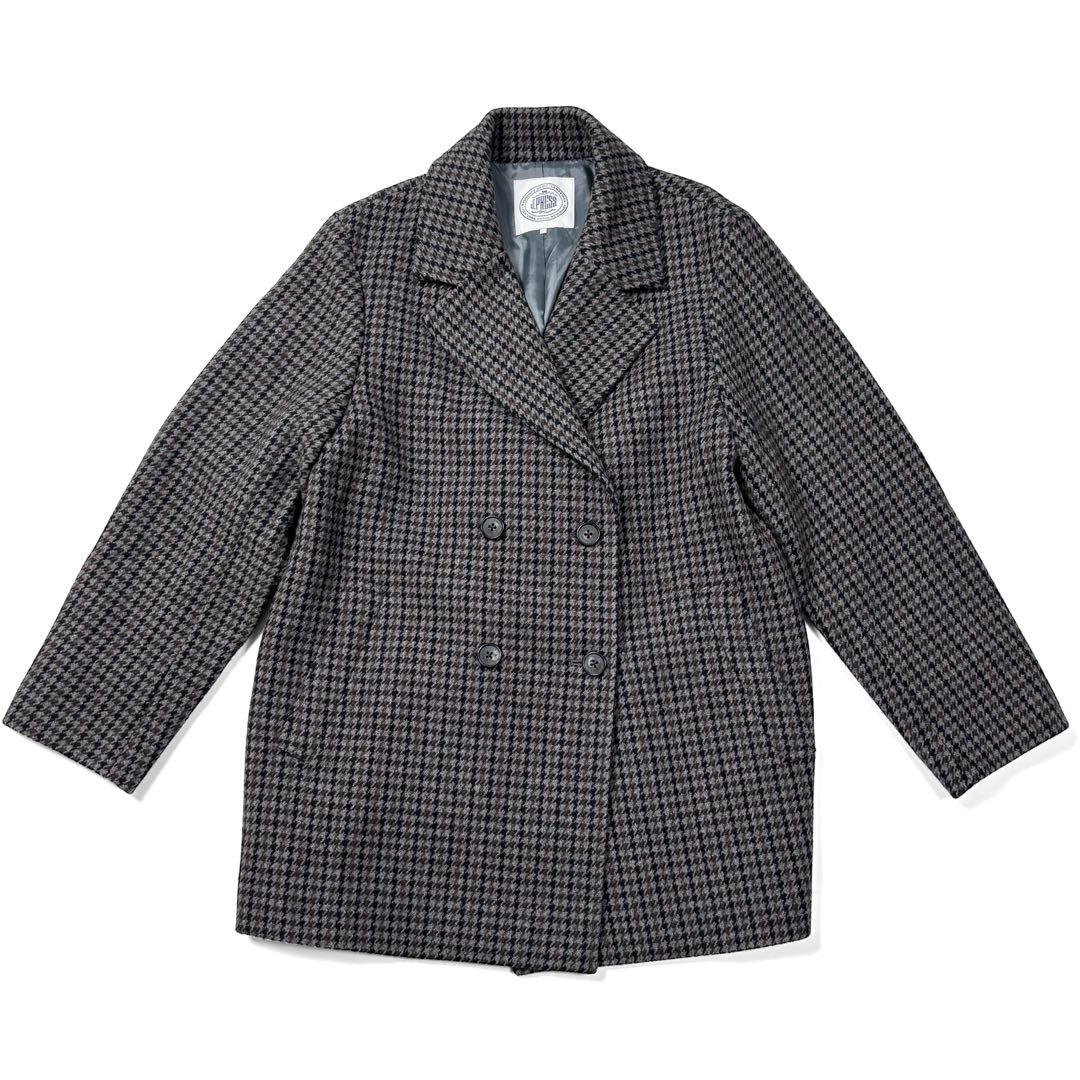 美品♪ J.PRESS ツイードチェックPコート ウール