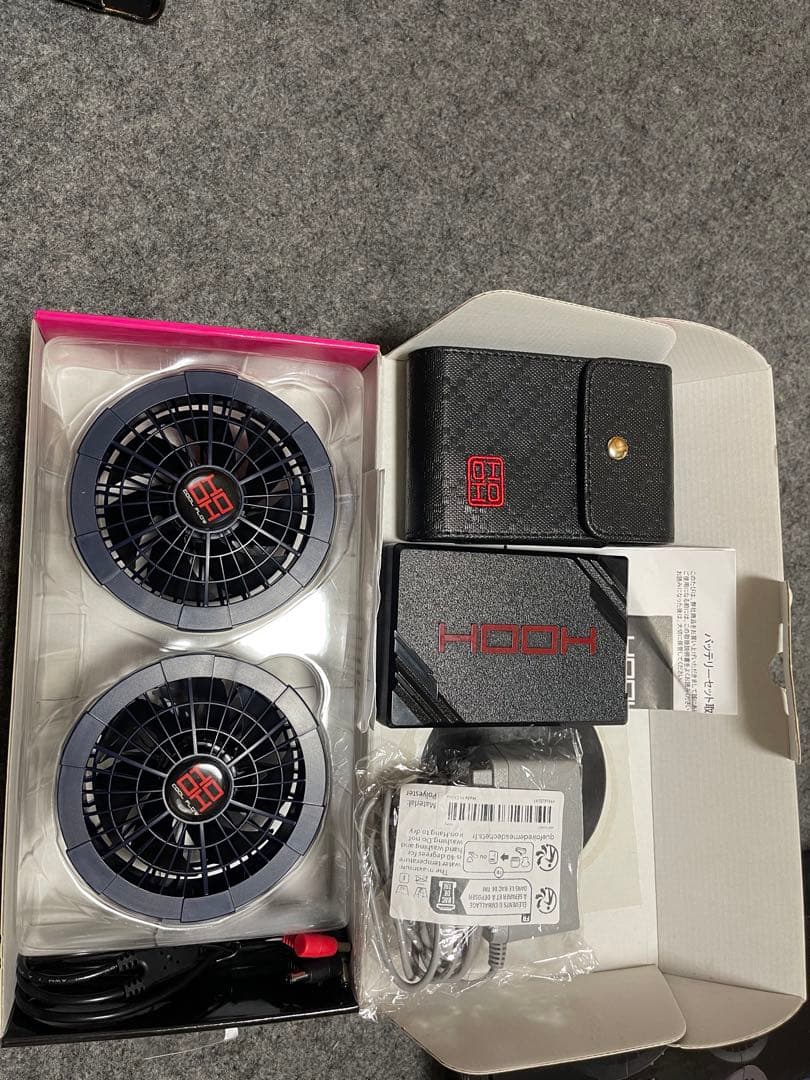村上被服 HOOH バッテリーファンセット13v 充電ケーブルありました