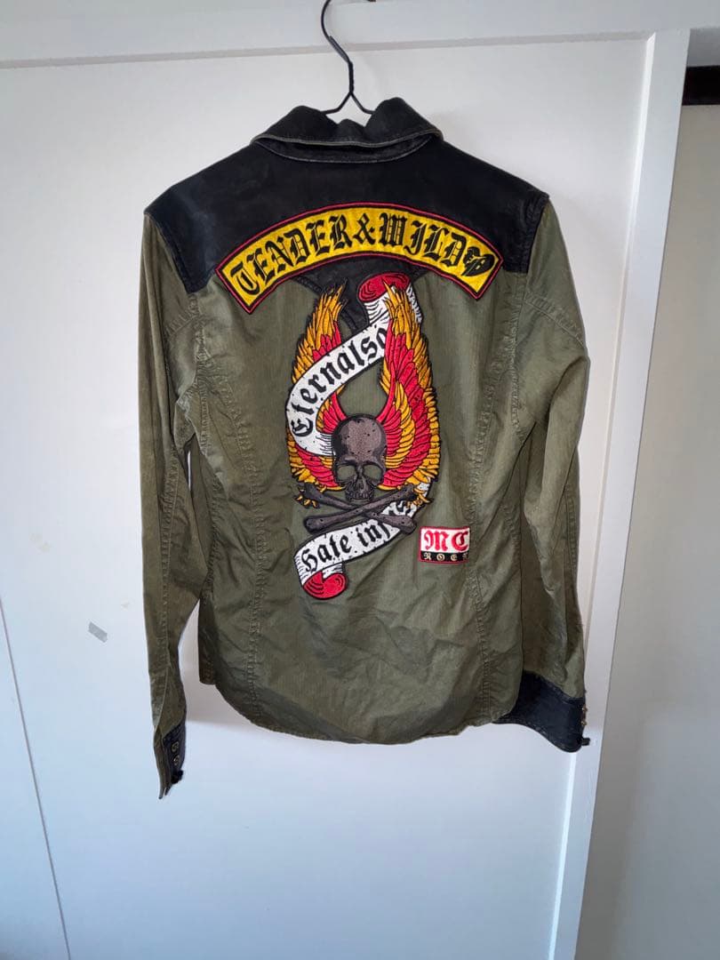 roen レザー切り替えジャケット　刺繍