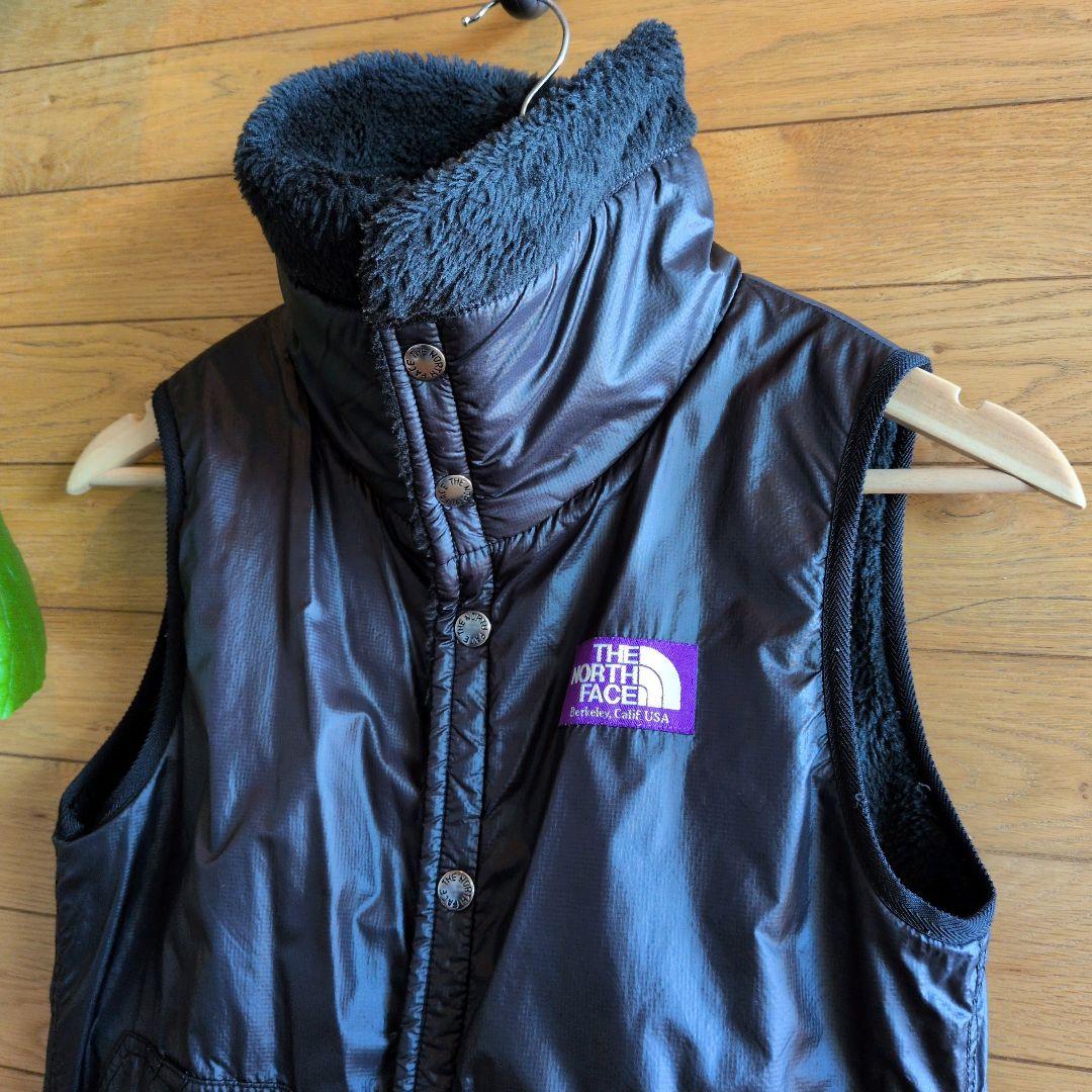 ノースフェイス　ベスト　フリースナイロン　リバーシブル　黒ネイビー　レディース