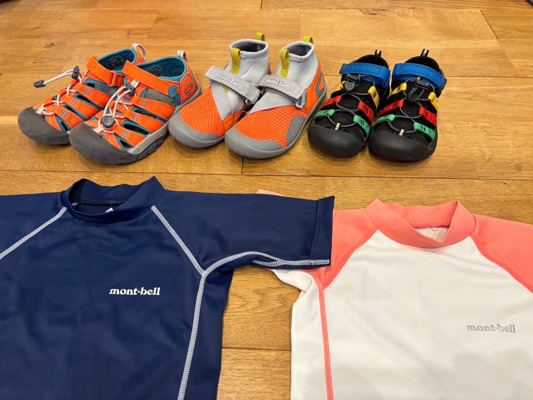 mont-bellウォーターシューズ　ラッシュガード＆keen サンダルセット☆