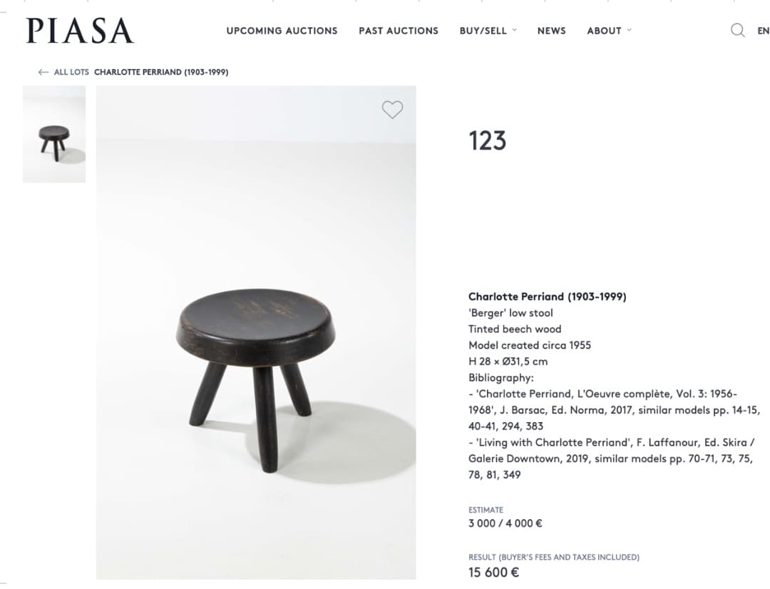 希少 シャルロットペリアン Berger Stool ASH