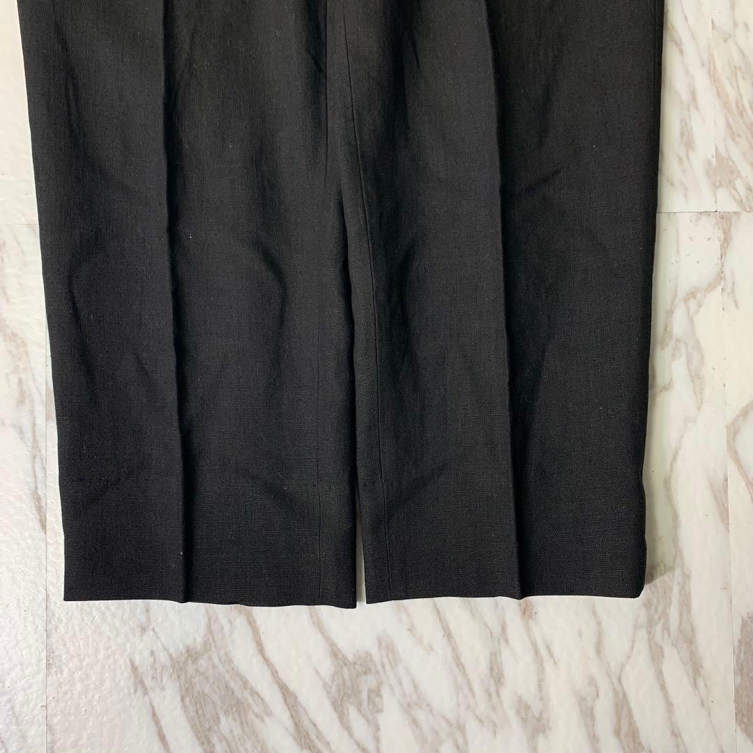 90s コムデギャルソンオム リネンツータックスラックス S ブラック 日本製