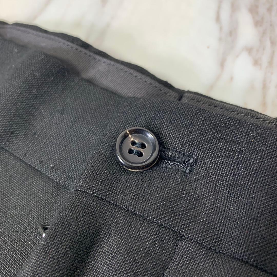 90s コムデギャルソンオム リネンツータックスラックス S ブラック 日本製