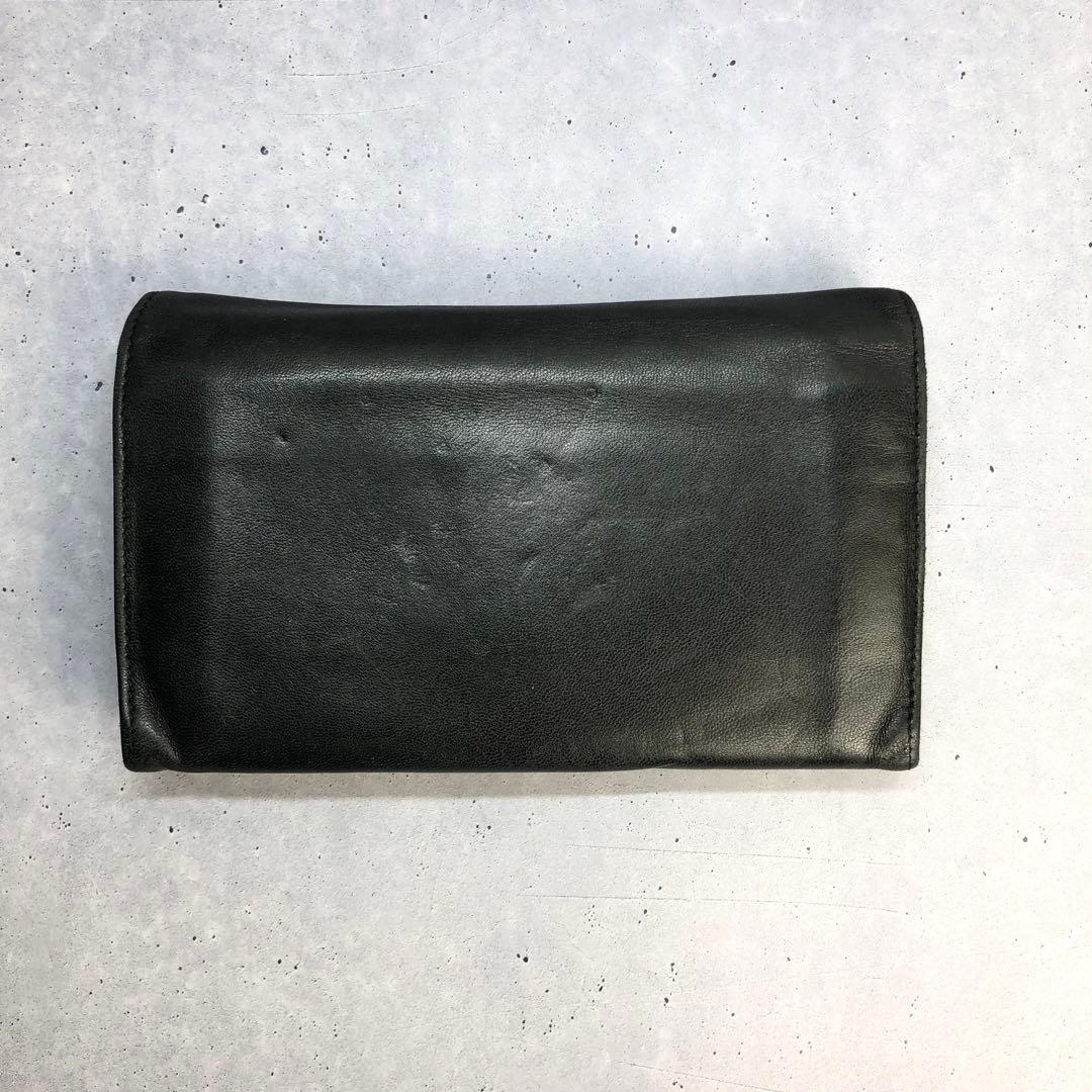 LOEWE ロエベ マイア アナグラム ラムスキン 二つ折り 長財布 黒 レザー