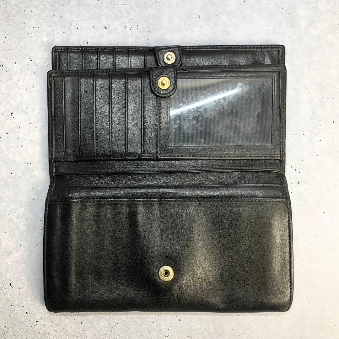 LOEWE ロエベ マイア アナグラム ラムスキン 二つ折り 長財布 黒 レザー