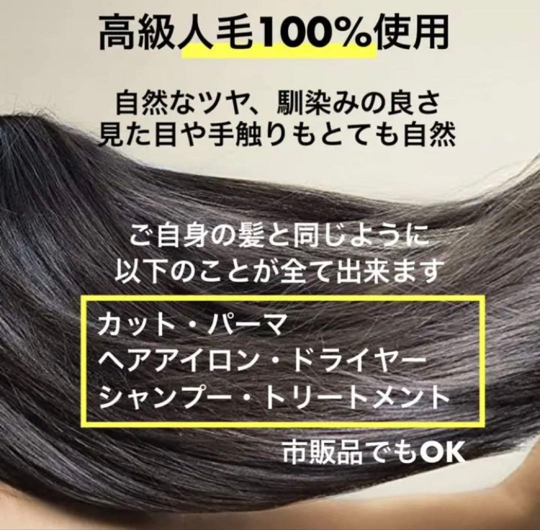【新品 匿名配送】 最高級人毛100% ウィッグ ヘアピース 女性用 ブラウン