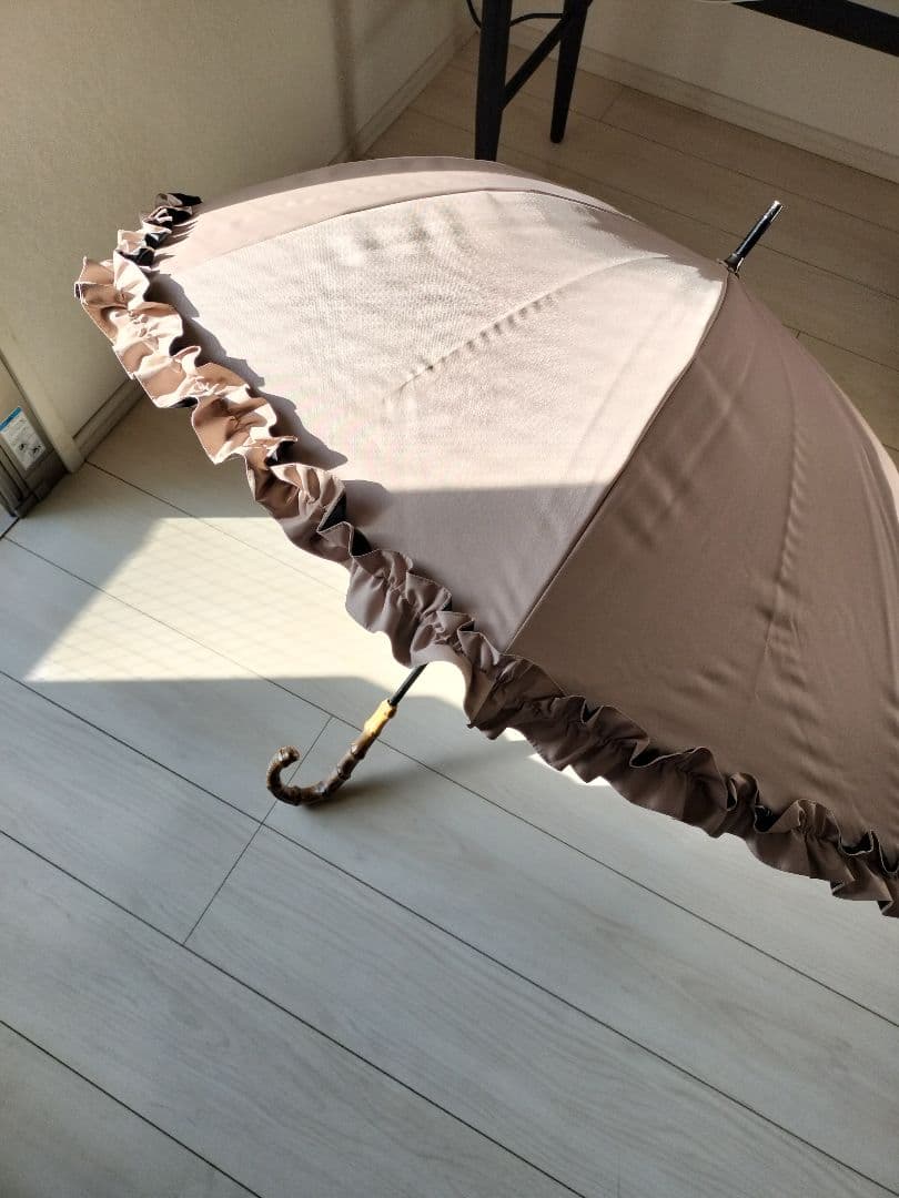 サンバリア100長傘　M フリル付き日傘【ピンク】