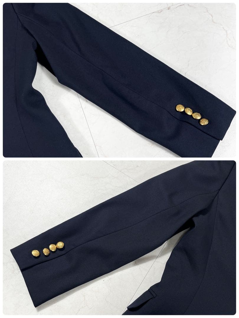 ✨極美品 バーバリーズ カシミヤ 100% 紺ブレ 金ボタン シャドーホース