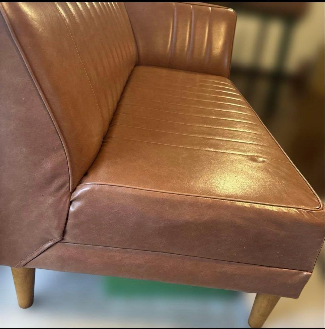 JAM-LDブラウン ストライプデザイン カウチソファ