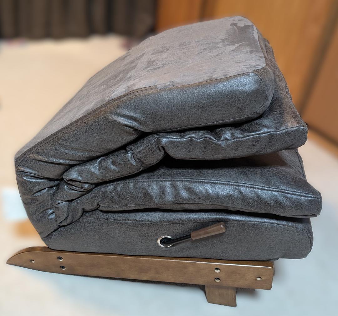 リクライナーソファー　KJ-1 （右レバー）　1人掛けソファ ブラウン　ニトリ