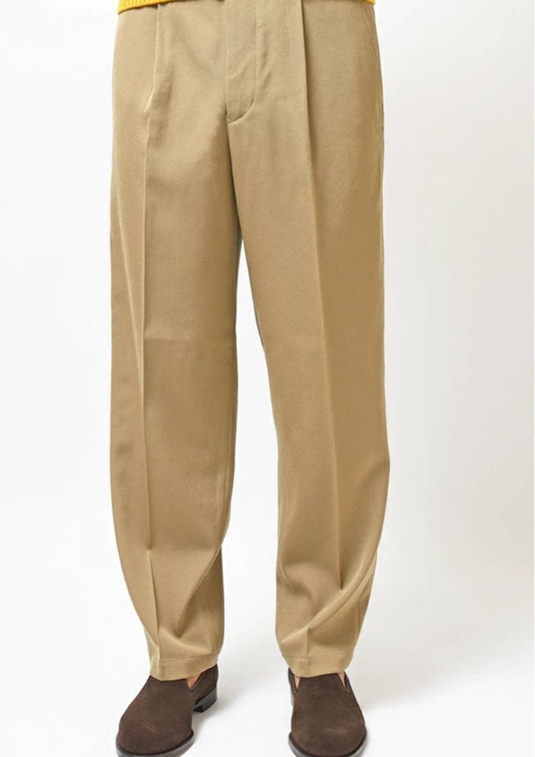 Scye（サイ） ウール ギャバジン 1プリーツ ワイドパンツ