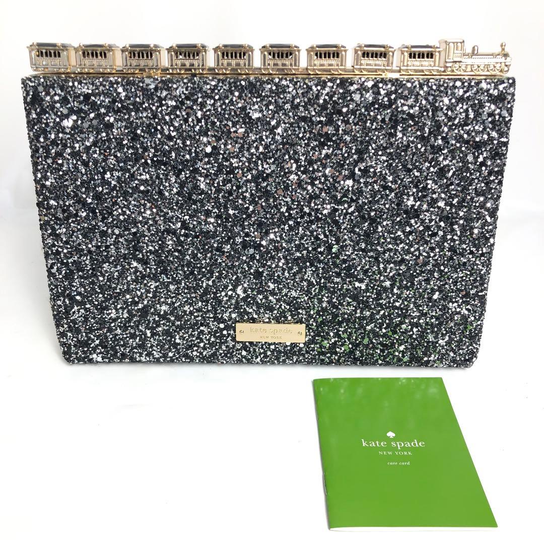 kate spade ケイトスペード クラッチバッグ 汽車 グリッター トレイン