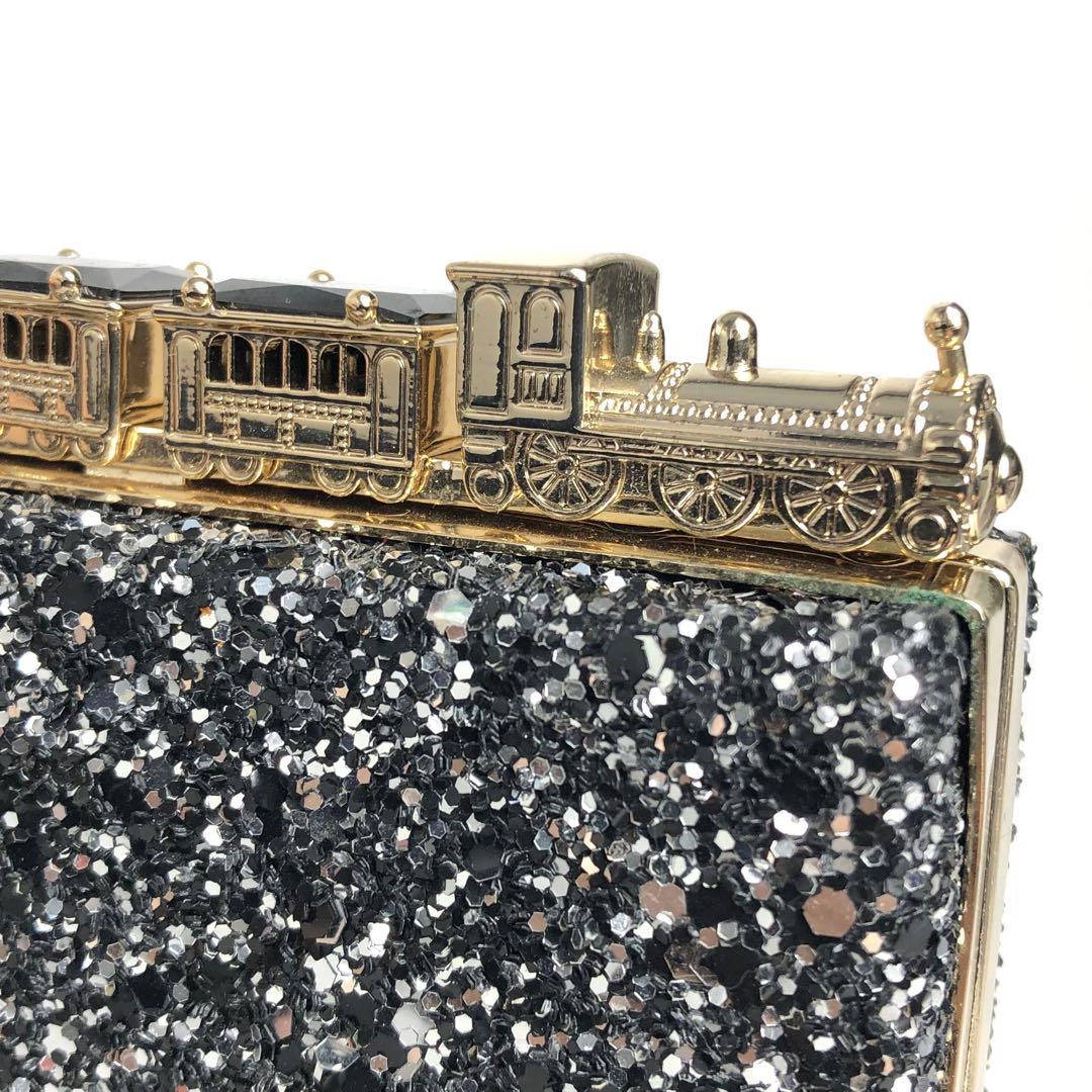 kate spade ケイトスペード クラッチバッグ 汽車 グリッター トレイン
