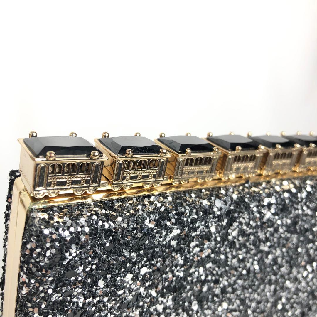 kate spade ケイトスペード クラッチバッグ 汽車 グリッター トレイン