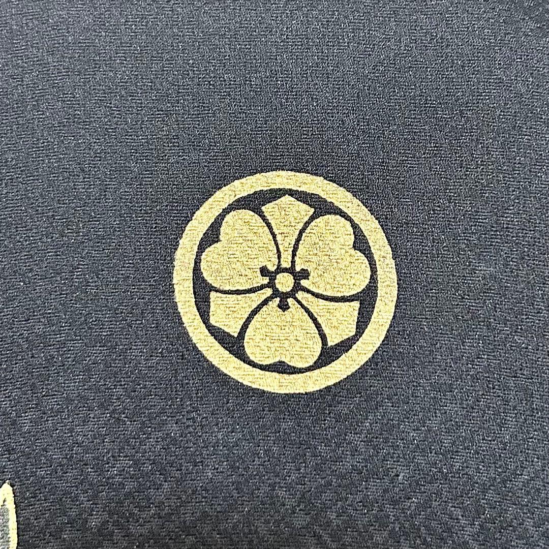 着物　お宮参り　産着　祝着　黒　鷹　吉祥柄　五つ紋　男の子　襦袢付き