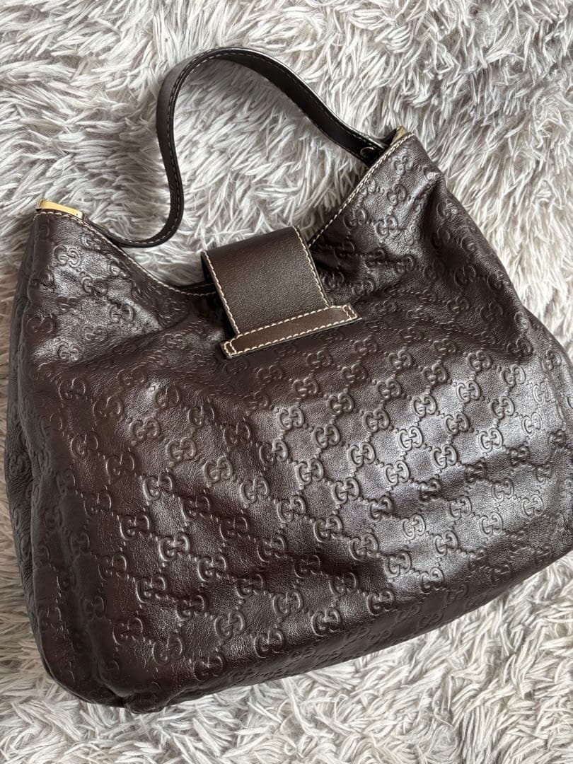 GUCCI/グッチシマ セミショルダーバッグ/美品/国内百貨店購入