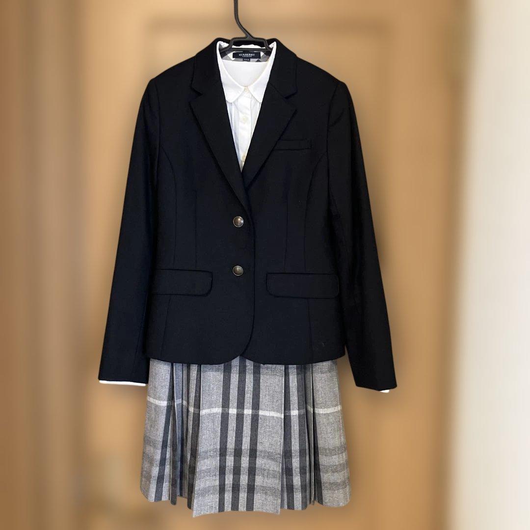 BURBERRY 中受　女児　ネイビー スーツ・ブレザー ・ブラウスセット