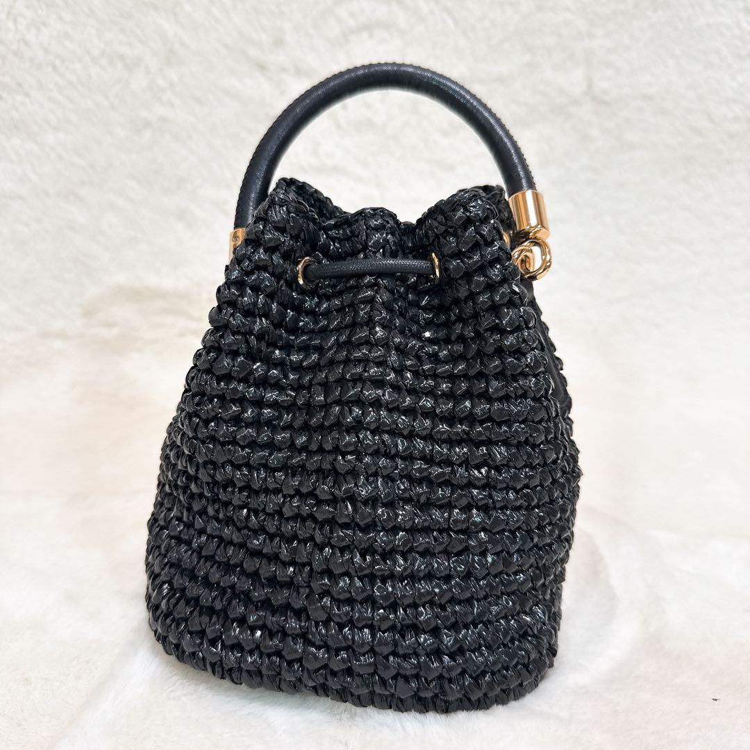 現行 極美品✨ フルラ ミオニード 2024SS ミニバッグ 巾着 ポーチ 黒