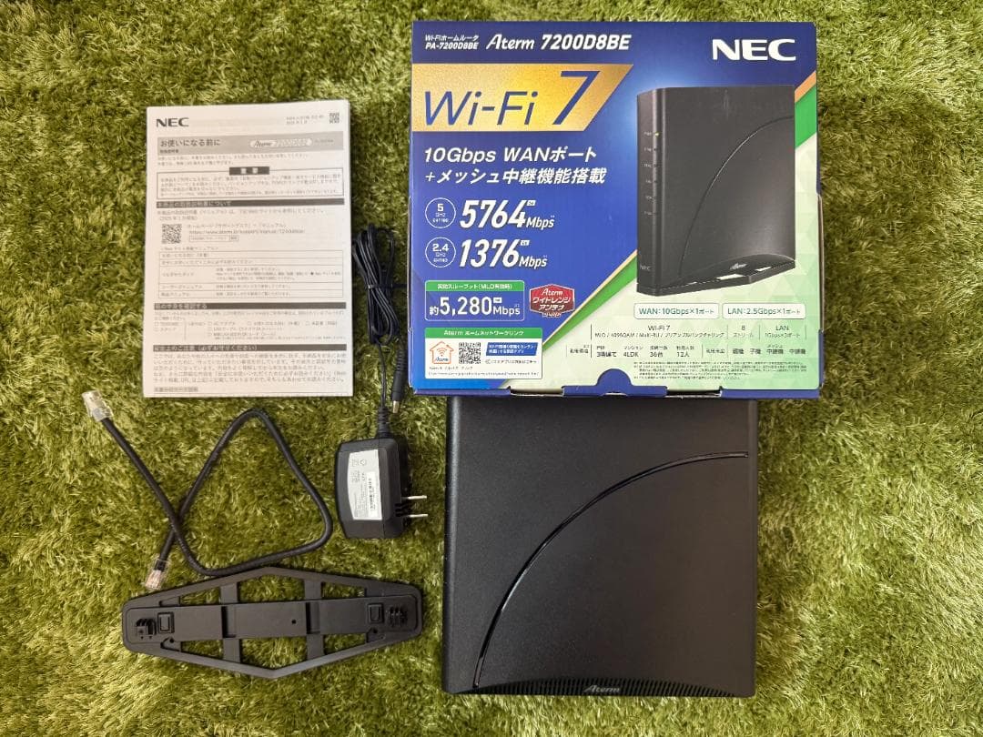 美品 NEC無線LAN Wi-Fi 7ルーター 11be AM-7200D8BE