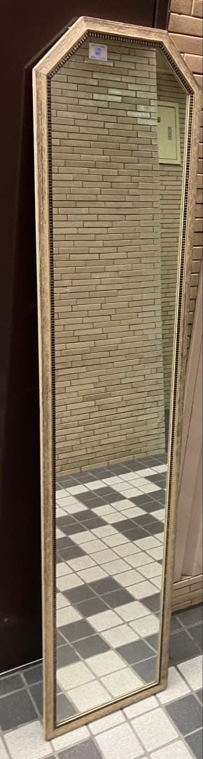 姿見　かがみ　木製フレーム 安全ミラー　アンティーク