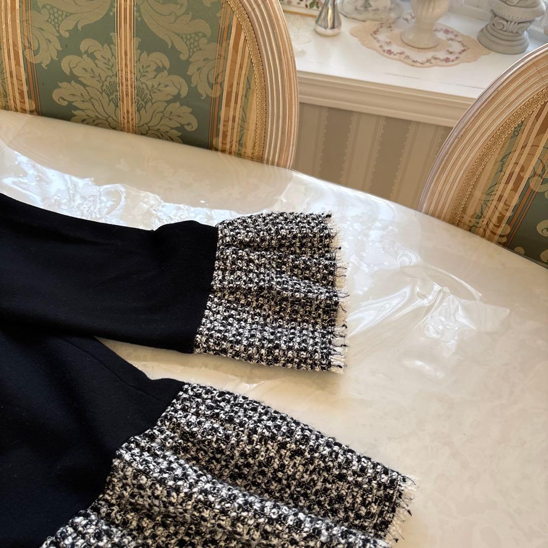 エムズグレイシー　モノトーンフリルデザインチュニック　38