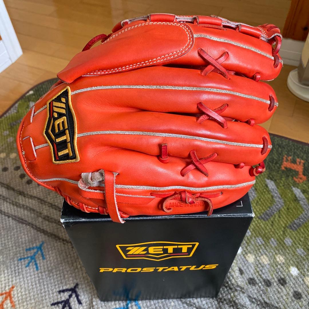 【最終】ZETT PROSTATUS 硬式グローブ オレンジ