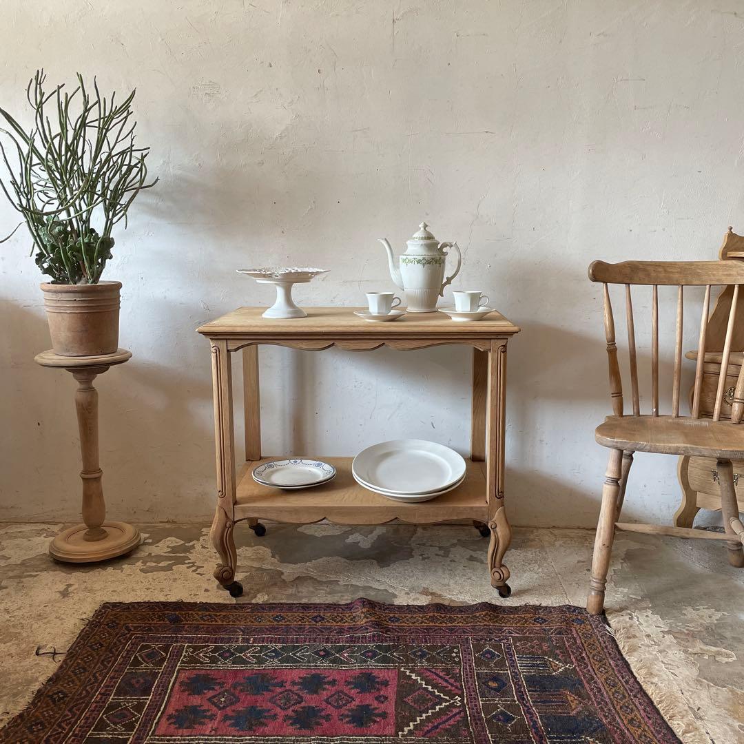 年末・年始SALE ビンテージ　トロリーワゴン　デスク　猫脚　剥離